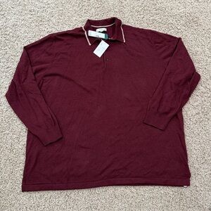 Hawker Rye Black Aiden Rugby Long Sleeve Sweater Polo Mens Size Large New